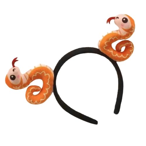 Haarreif für Silvester-Party, weicher Stoff, Schlangen-Stirnband, flexible Größe, Spaß für Kinder und Erwachsene, modischer Kopfschmuck, verstellbare Schlangenkopfbedeckung von HAISENG