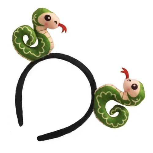 Haarreif für Silvester-Party, weicher Stoff, Schlangen-Stirnband, flexible Größe, Spaß für Kinder und Erwachsene, modischer Kopfschmuck, verstellbare Schlangenkopfbedeckung von HAISENG