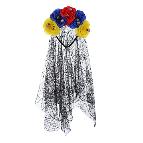 Hexen-Blumenkronen für Damen, Totenkopf-Stirnbänder, Halloween, Spinnennetz, Schleier, Cosplay, Tag der Toten Hexen-Blumenkronen für Damen, Totenkopf-Stirnbänder, Halloween, Spinnennetz, Schleier, Cosplay, Tag der Toten von HAISENG