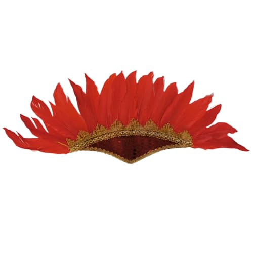 MardiGras Feder-Stirnband, Party, Feier, IndianChiefs, Haarband, Maskeraden, Kopfbedeckung, Karneval, Party, Haardekoration, Halloween-Zubehör von HAISENG