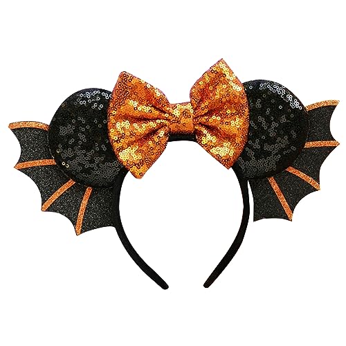 Niedliche Halloween-Haarschleife mit Ohr-Design, Haarschmuck für Frauen zu Halloween-Dekorationen, Party-Blumen-Haarreif von HAISENG