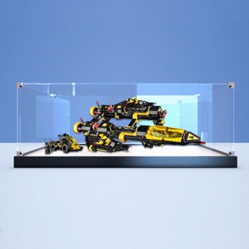 Acryl-Displaybox für Lego 10355 Modell, transparente staubdichte Displaybox, Aufbewahrungsbox, kompatibel mit Lego 10355 Modell (Modell nicht im Lieferumfang enthalten) (Frosted Black Base) von HAIWENFEIQI