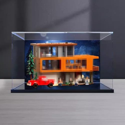 Acryl-Displaybox für Lego 21354 Villahausmodell, transparente staubdichte Displaybox, Aufbewahrungsbox, kompatibel mit Lego 21354 Modell (Modell nicht im Lieferumfang enthalten) (Kontexte) von HAIWENFEIQI