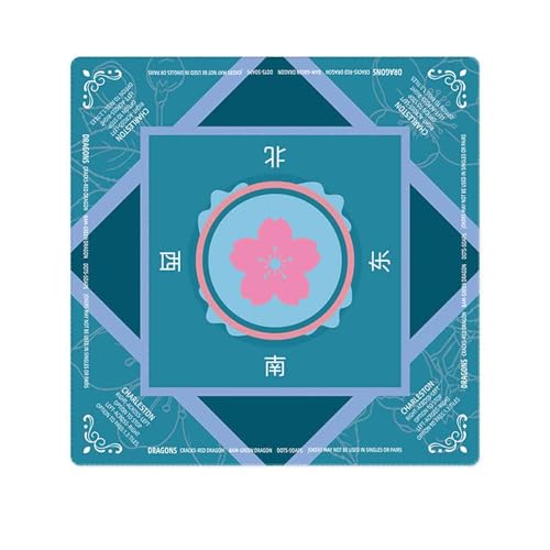 HAJHI 31,5 * 31,5 Zoll Mahjong-Matte Brett Spiel Zimmer Mahjong Tischdecke rutschfest Geräuschreduzierung Tischmatte Für Familientreffen(Blue-B-Crystal Velvet) von HAJHI