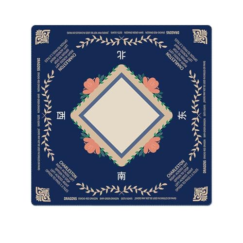 HAJHI 31,5 * 31,5 Zoll Mahjong-Matte Brett Spiel Zimmer Mahjong Tischdecke rutschfest Geräuschreduzierung Tischmatte Für Familientreffen(Blue-C-Crystal Velvet) von HAJHI