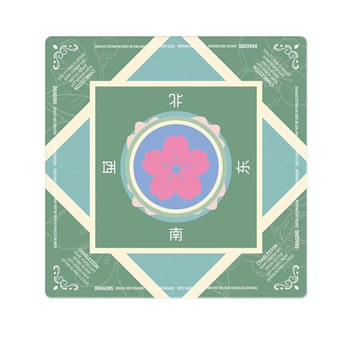 HAJHI 31,5 * 31,5 Zoll Mahjong-Matte Brett Spiel Zimmer Mahjong Tischdecke rutschfest Geräuschreduzierung Tischmatte Für Familientreffen(Green-B-Crystal Velvet) von HAJHI