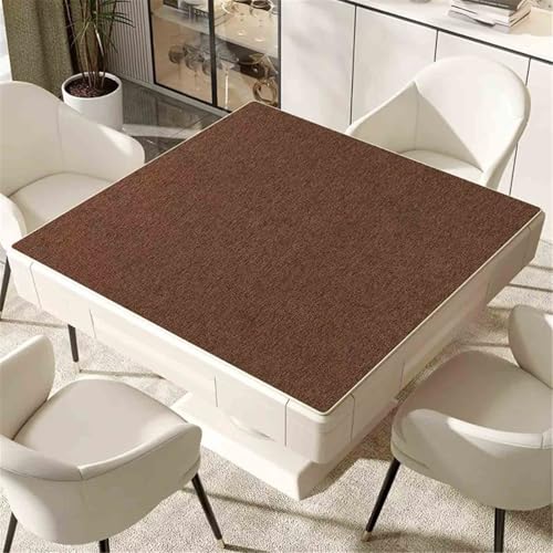 HAJHI Baumwollleinen Mahjong-Matte Weiche Geräuscharme Mahjong Tischdecke rutschfest wasserdichte Tischmatte Für Pai Gow Poker(50cm,Coffee Brown) von HAJHI
