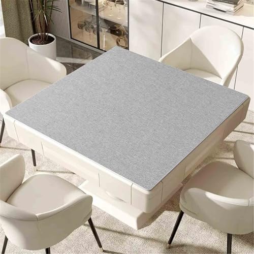 HAJHI Baumwollleinen Mahjong-Matte Weiche Geräuscharme Mahjong Tischdecke rutschfest wasserdichte Tischmatte Für Pai Gow Poker(50cm,Light Grey) von HAJHI