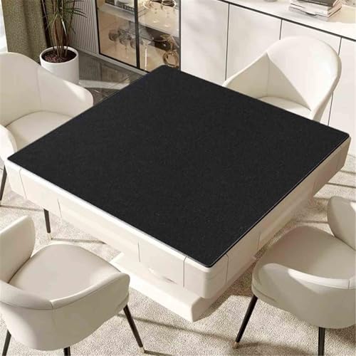 HAJHI Baumwollleinen Mahjong-Matte Weiche Geräuscharme Mahjong Tischdecke rutschfest wasserdichte Tischmatte Für Pai Gow Poker(50cm,Schwarz) von HAJHI