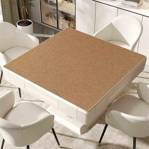 HAJHI Baumwollleinen Mahjong-Matte Weiche Geräuscharme Mahjong Tischdecke rutschfest wasserdichte Tischmatte Für Pai Gow Poker(80cm,Khaki) von HAJHI