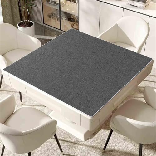 HAJHI Baumwollleinen Mahjong-Matte Weiche Geräuscharme Mahjong Tischdecke rutschfest wasserdichte Tischmatte Für Pai Gow Poker(90cm,Dark Grey) von HAJHI