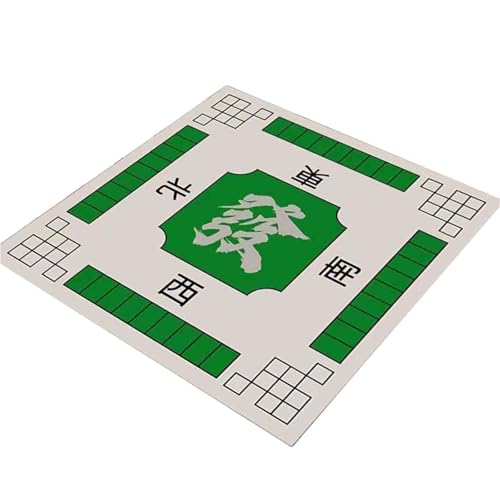 HAJHI Dekorative Mahjong Tischdecke Geräuschreduzierung Mahjong-Matte Poker Kieselgur rutschfest Für Kaffee Esstische(120 * 120cm,A-Green) von HAJHI
