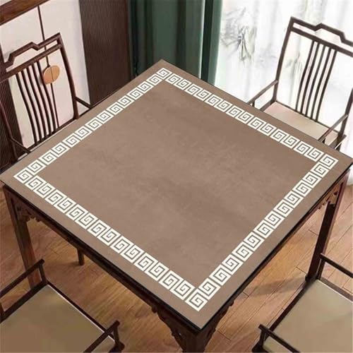 HAJHI Geräuscharm Mahjong Tischdecke rutschfest Fleckenabweisend Mahjong-Matte Verdickt Tischmatte Aufrollbar Aufbewahrung Für Draußen Reisen(90cm,E) von HAJHI