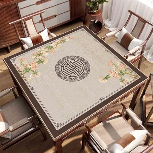 HAJHI Mahjong-Matte rutschfest Verdickt Geräuscharm Mahjong Tischdecke Wasserdicht Schützend Tischmatte Für Poker Brettspiele Domino(120cm*120cm,L) von HAJHI