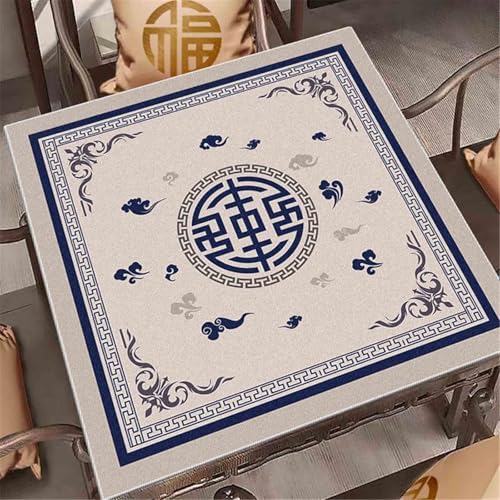 HAJHI Mahjong-Matte rutschfest Verdickt Geräuscharm Mahjong Tischdecke Wasserdicht Schützend Tischmatte Für Poker Brettspiele Domino(140cm*140cm,C) von HAJHI