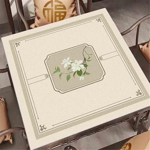 HAJHI Mahjong-Matte rutschfest Verdickt Geräuscharm Mahjong Tischdecke Wasserdicht Schützend Tischmatte Für Poker Brettspiele Domino(140cm*140cm,F) von HAJHI