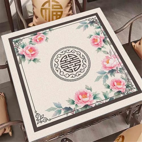 HAJHI Mahjong-Matte rutschfest Verdickt Geräuscharm Mahjong Tischdecke Wasserdicht Schützend Tischmatte Für Poker Brettspiele Domino(60cm*60cm,B) von HAJHI