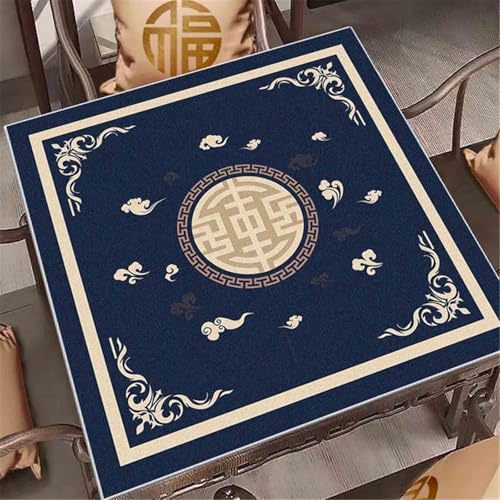 HAJHI Mahjong-Matte rutschfest Verdickt Geräuscharm Mahjong Tischdecke Wasserdicht Schützend Tischmatte Für Poker Brettspiele Domino(75cm*75cm,D) von HAJHI