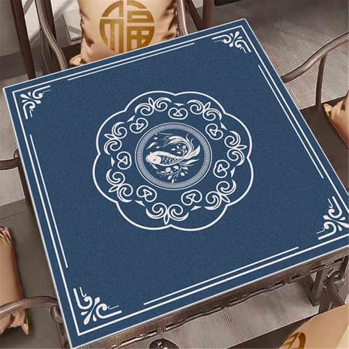 HAJHI Mahjong-Matte rutschfest Verdickt Geräuscharm Mahjong Tischdecke Wasserdicht Schützend Tischmatte Für Poker Brettspiele Domino(80cm*80cm,A) von HAJHI