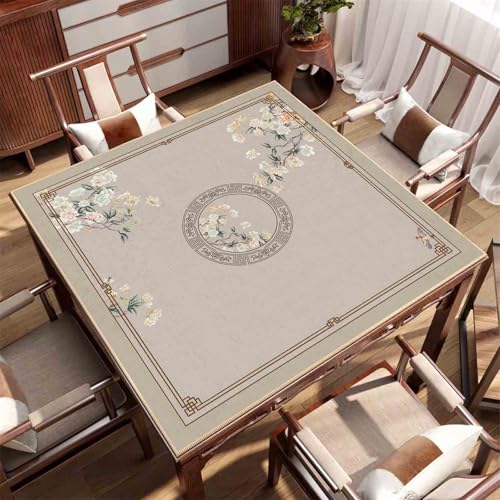 HAJHI Mahjong-Matte rutschfest Verdickt Geräuscharm Mahjong Tischdecke Wasserdicht Schützend Tischmatte Für Poker Brettspiele Domino(80cm*80cm,H) von HAJHI
