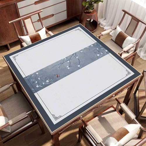 HAJHI Mahjong-Matte rutschfest Verdickt Geräuscharm Mahjong Tischdecke Wasserdicht Schützend Tischmatte Für Poker Brettspiele Domino(90cm*90cm,O) von HAJHI