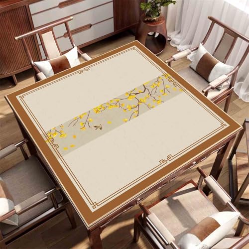 HAJHI Mahjong-Matte rutschfest Verdickt Geräuscharm Mahjong Tischdecke Wasserdicht Schützend Tischmatte Für Poker Brettspiele Domino(95cm*95cm,J) von HAJHI
