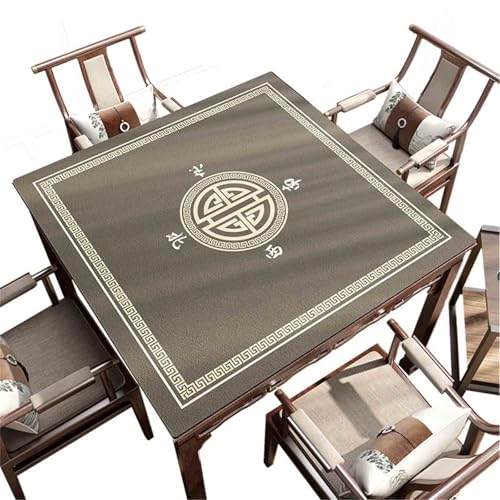 HAJHI Teestuben Spielmatte Für Tisch Gummi rutschfest Mahjong-Matte Schnelltrocknend Dekorativ Für Poker Dominosteine Mahjong Tischdecke Verdickt Geräuscharm Tragbar(120 * 120,K) von HAJHI