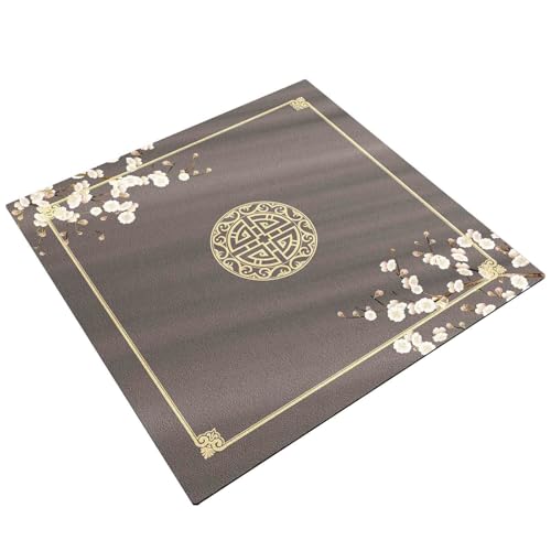 HAJHI Teestuben Spielmatte Für Tisch Gummi rutschfest Mahjong-Matte Schnelltrocknend Dekorativ Für Poker Dominosteine Mahjong Tischdecke Verdickt Geräuscharm Tragbar(130 * 130,D) von HAJHI