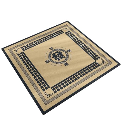 HAJHI Teestuben Spielmatte Für Tisch Gummi rutschfest Mahjong-Matte Schnelltrocknend Dekorativ Für Poker Dominosteine Mahjong Tischdecke Verdickt Geräuscharm Tragbar(60 * 60,B) von HAJHI