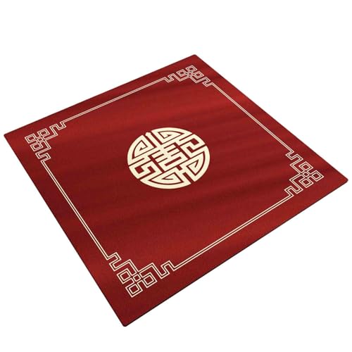 HAJHI Teestuben Spielmatte Für Tisch Gummi rutschfest Mahjong-Matte Schnelltrocknend Dekorativ Für Poker Dominosteine Mahjong Tischdecke Verdickt Geräuscharm Tragbar(80 * 80,N) von HAJHI