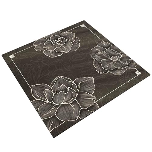 HAJHI Teestuben Spielmatte Für Tisch Gummi rutschfest Mahjong-Matte Schnelltrocknend Dekorativ Für Poker Dominosteine Mahjong Tischdecke Verdickt Geräuscharm Tragbar(90 * 90,H) von HAJHI