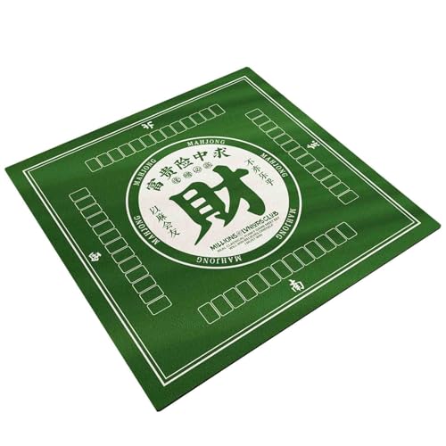 HAJHI Teestuben Spielmatte Für Tisch Gummi rutschfest Mahjong-Matte Schnelltrocknend Dekorativ Für Poker Dominosteine Mahjong Tischdecke Verdickt Geräuscharm Tragbar(95 * 95,G) von HAJHI