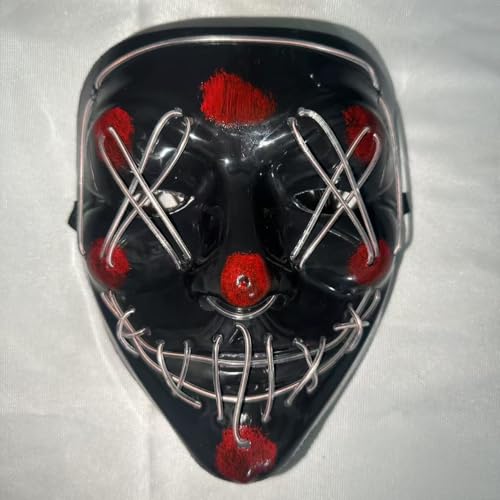 Halloween Masken, Horror Smiles LED Maske, Anonym Neon Maske, 3 Lichtmodi Bunte Rave Vollgesichtsmaske Cosplay Glow für Halloween, Weihnachten, Lagerfeuernacht, Festival Kostüm Partyzubehör - A Halloween Masken, Horror Smiles LED Maske, Anonym Neon Maske, 3 Lichtmodi Bunte Rave Vollgesichtsmaske Cosplay Glow für Halloween, Weihnachten, Lagerfeuernacht, Festival Kostüm Partyzubehör - A von HAJXXMM