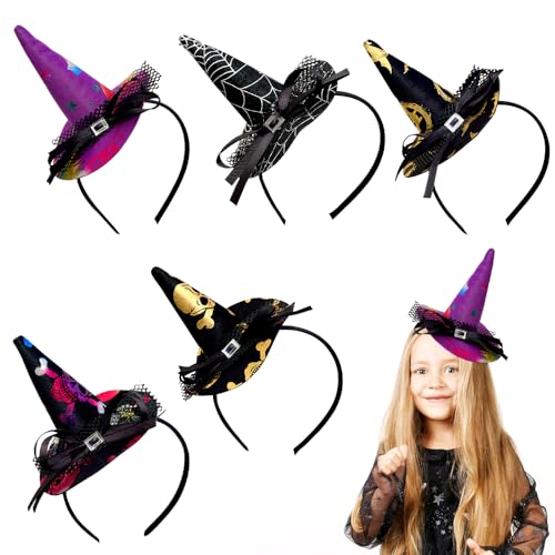 Hexenhut Haarreif, 5 stück Halloween Stirnbänder,Spinnenschädel Kopfschmuck,Spinnen-Hexenhut-Stirnband,Stirnband Haarschmuck für Halloween Cosplay Props,Kostümpartys,Karneval Hexenhut Haarreif, 5 stück Halloween Stirnbänder,Spinnenschädel Kopfschmuck,Spinnen-Hexenhut-Stirnband,Stirnband Haarschmuck für Halloween Cosplay Props,Kostümpartys,Karneval von HAJXXMM