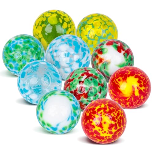 HAKACC 10 Stück Glasmurmeln, 2,5cm Handgefertigte Glasmurmeln Bunt Punktierte Glasmurmeln Für Marmorbahn-Spiel Murmelbahn-Zubehör DIY Und Heimdekoration HAKACC 10 Stück Glasmurmeln, 2,5cm Handgefertigte Glasmurmeln Bunt Punktierte Glasmurmeln Für Marmorbahn-Spiel Murmelbahn-Zubehör DIY Und Heimdekoration von HAKACC