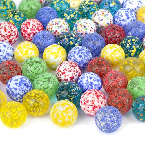HAKACC Glasmurmeln, 60 Stück, 16 mm, farbige gemischte Glasmurmeln für Kinder, Marmorspiele, DIY-Heimdekoration, 60 Stück HAKACC Glasmurmeln, 60 Stück, 16 mm, farbige gemischte Glasmurmeln für Kinder, Marmorspiele, DIY-Heimdekoration, 60 Stück von HAKACC