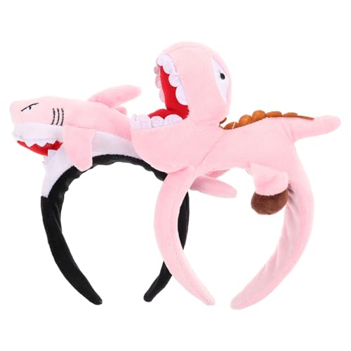 HAKIDZEL 2 Stück Stofftier-Stirnbänder: Kawaii-Haarreifen mit Hai- und Dinosauriermotiv – Party-Stirnbänder für Geburtstage und Feiertagsveranstaltungen mit Zoo-Thema – für Rollenspiele und HAKIDZEL 2 Stück Stofftier-Stirnbänder: Kawaii-Haarreifen mit Hai- und Dinosauriermotiv – Party-Stirnbänder für Geburtstage und Feiertagsveranstaltungen mit Zoo-Thema – für Rollenspiele und von HAKIDZEL