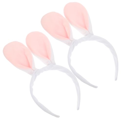 HAKIDZEL 2 Stück Teiliges Hasenohren Stirnband Flauschiger Kaninchen Kopfschmuck Leichtes Bequemes Haarzubehör für Damen und Mädchen für Karneval Party und Alltag von HAKIDZEL