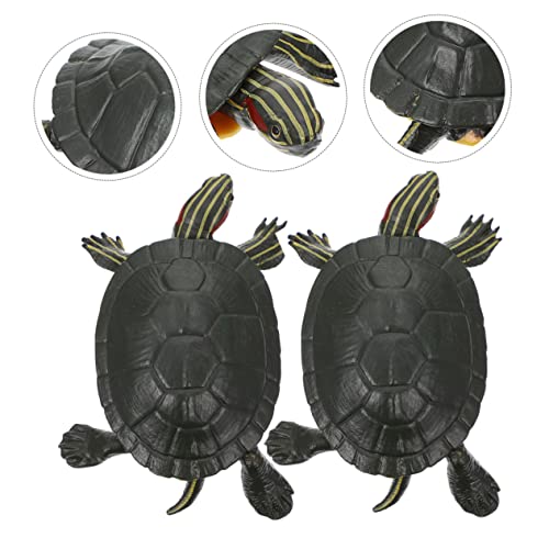 HAKIDZEL 2Stücke Schildkrötenfiguren Realistische Simulationsspielzeuge für Garten und Rasendekoration Fördert Kreativität von Kindern für Tiererkennung von HAKIDZEL