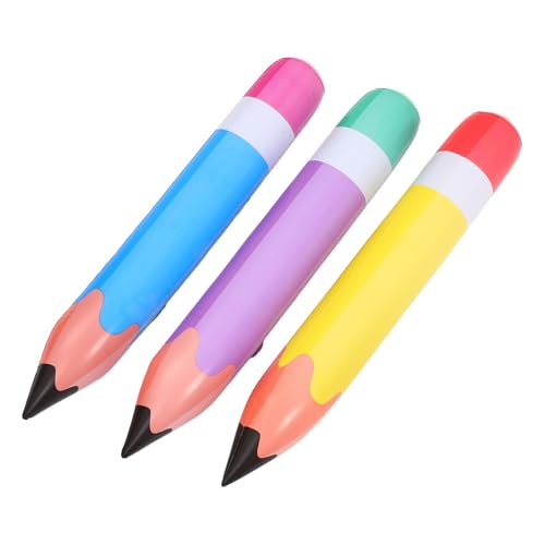 HAKIDZEL 3 Stück Aufblasbare Jumbo-bleistifte aus PVC Farbiges Party-dekor Langlebige Schulanfang-dekoration Leicht Hängbar für Klassenzimmer und Garten Sichere Party-accessoires von HAKIDZEL