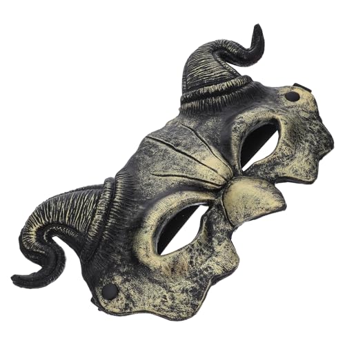 HAKIDZEL Halloween Schafhorn-Teufelsmaske, Maskerade, gruselige Halbgesichtsmaske für Maskerade, Cosplay-Kostüm, Requisite für Erwachsene, Golden HAKIDZEL Halloween Schafhorn-Teufelsmaske, Maskerade, gruselige Halbgesichtsmaske für Maskerade, Cosplay-Kostüm, Requisite für Erwachsene, Golden von HAKIDZEL