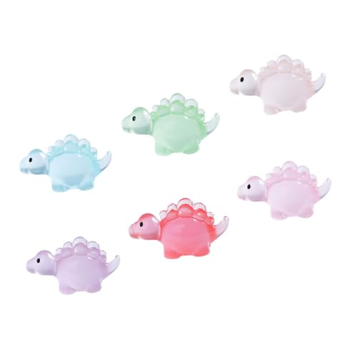 HAKIDZEL 6stücke Mini Dinosaurier Figuren Teiliges Dinosaurier Dekorationsset Für Micro-landschaften Leuchtende Miniaturen Resin Für Garten Und Puppenhaus-Dekoration von HAKIDZEL