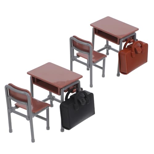 HAKIDZEL Miniatur Klassenzimmer Möbelset aus Langlebigem Realistischer Miniatur Schreibtisch Stuhl und Rucksack für Puppenhaus Dekoration Sammler und Fotografie Requisiten HAKIDZEL Miniatur Klassenzimmer Möbelset aus Langlebigem Realistischer Miniatur Schreibtisch Stuhl und Rucksack für Puppenhaus Dekoration Sammler und Fotografie Requisiten von HAKIDZEL