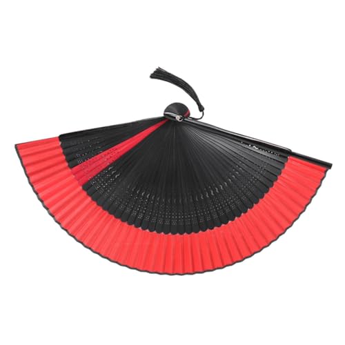 HAKIDZEL Vintage Holz Faltfächer Handfächer mit S-förmigem Muster Faltbarer Chinesischer Fächer für Damen Eleganter Handgefertigter Tanz Partyventilator Tragbar und Dekorativ von HAKIDZEL