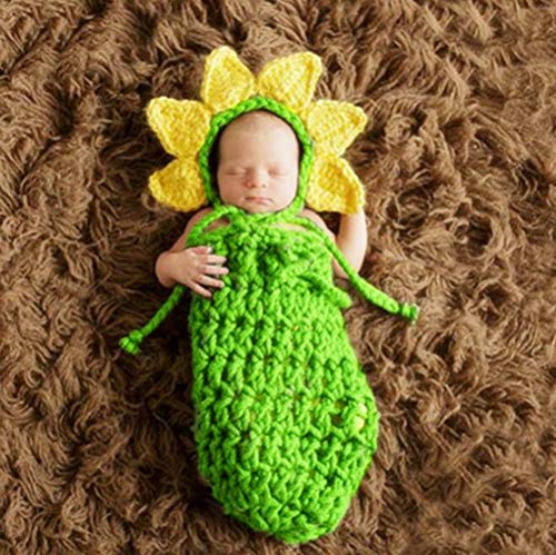Neugeborene, monatliche Baby-Foto-Requisiten, niedliches handgefertigtes Strickkostüm für Jungen und Mädchen, Fotografie-Kleidungs-Set von HALAWAKA