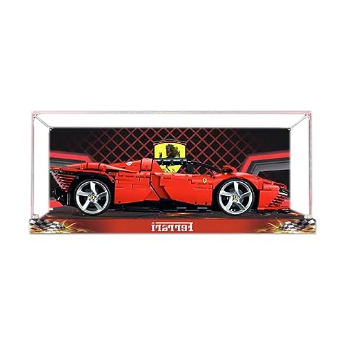 Acryl-Vitrine für Lego 42143 Technic Ferrar Daytona SP3, Rennwagen-Modell, staubdichte Anti-UV-Aufbewahrungsbox, Geschenksammler (Hintergrund B) von HALFS