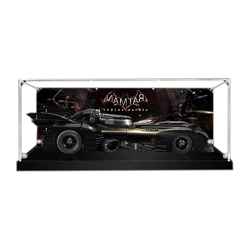 Acryl-Vitrine für Lego DC Batman 1989 Batmobile 76139, Schaukasten, schützen und dekorieren, Modell mit staubdichter Aufbewahrung, Geschenk (Hintergrund B (62 x 30 x 20)) von HALFS