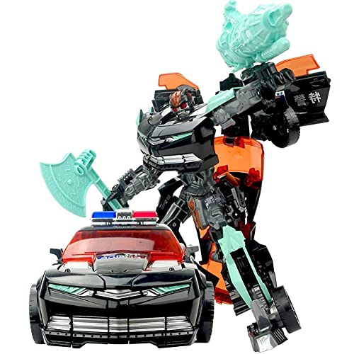Transformer-Toys Schwarzes Polizeiauto Deformationsspielzeug, Wasp Car Robot Kinderspielzeug, 10 Zoll Höhe Deformationsspielzeugmodell von HALFS
