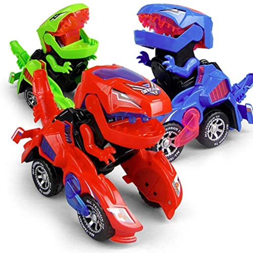 Transformer-Toys Spielzeug Universalrad Elektrisches T-Rex-Deformationsauto, Dinosaurierspielzeug mit Musik, Blitzlicht-Deformationsroboterspielzeug, Zoll hoch, Teenager-Partyspielzeug (Batterieversio von HALFS