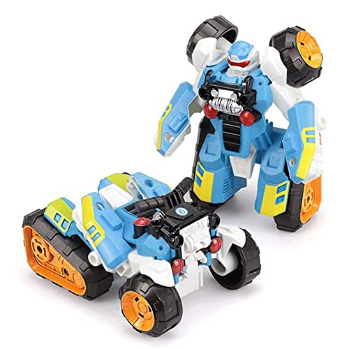 Transformer-Toys: Bewegliche Strandmotorrad-Puppe, Legierungsversion, EIN-Knopf-Verformungs-Spielzeugroboter, Spielzeug for Kinder ab 15 Jahren, 12,7 cm hoch (Size : Blue) von HALFS